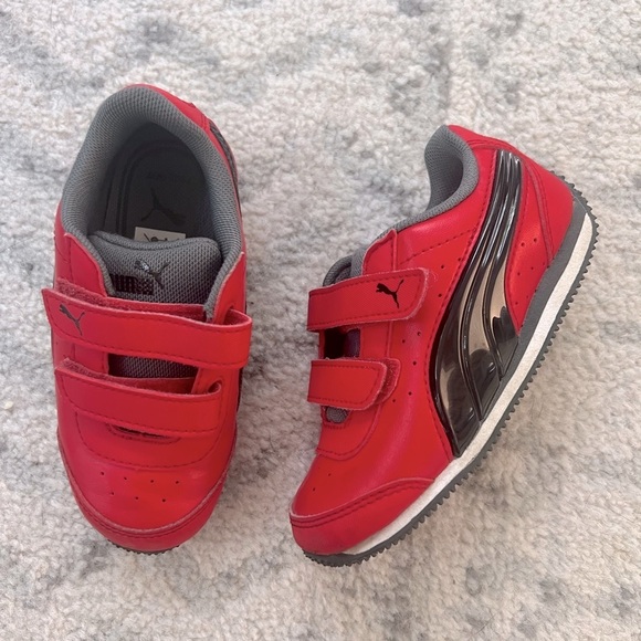 Puma Other - Boys Puma Velcro Shoes Red/Black